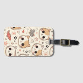 可愛い猫シンプルペットの子猫パターンパーティー ラゲッジタグ (正面横)