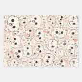 可愛い猫シンプルペットの子猫パターンパーティー ラッピングペーパーシート (正面2)