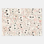 可愛い猫シンプルペットの子猫パターンパーティー ラッピングペーパーシート (正面)