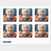 可愛い猫シール スクエアシール (シート)