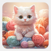 可愛い猫シール スクエアシール (正面)