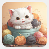 可愛い猫シール スクエアシール (正面)