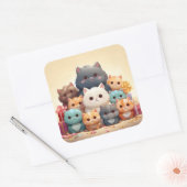 可愛い猫シール スクエアシール (封筒)