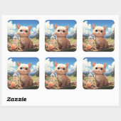 可愛い猫シール スクエアシール (シート)