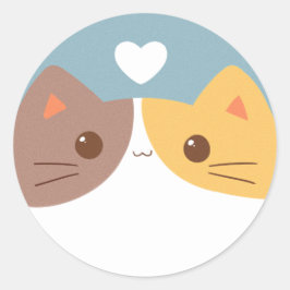 可愛い猫シール ラウンドシール