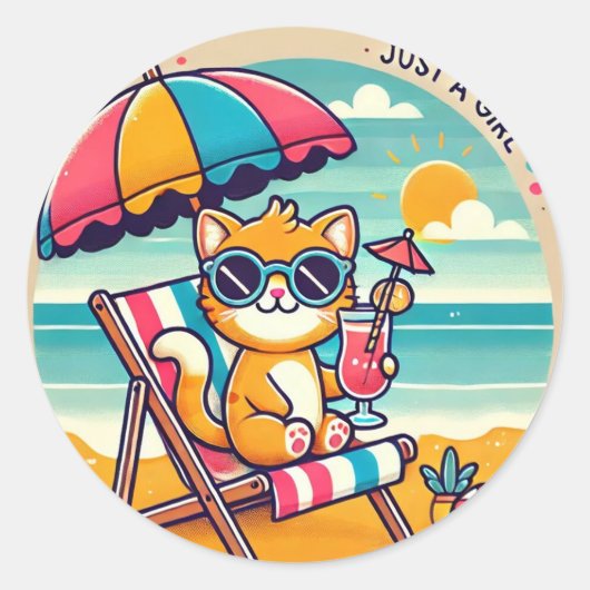 可愛い猫シール ラウンドシール (正面)