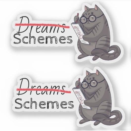 可愛い猫スキームおもしろい猫 シール (正面)