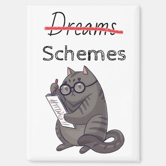 可愛い猫スキームおもしろい猫 マグネット (正面)