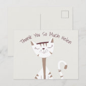 可愛い猫スケッチ名ありがとうはがき ポストカード (正面/裏面)