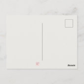 可愛い猫スケッチ名ありがとうはがき ポストカード (裏面)