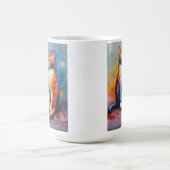 可愛い猫スタイリッシュ動物ねこラテマグカップ コーヒーマグカップ (中央)