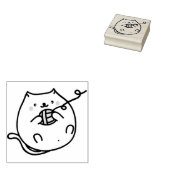 可愛い猫スタンプ ラバースタンプ (押印)