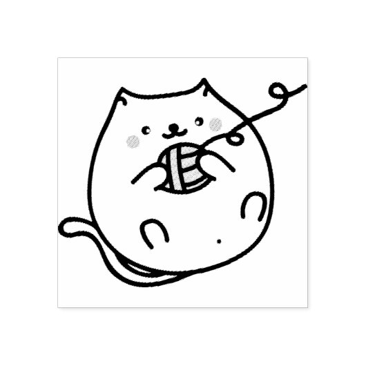 可愛い猫スタンプ ラバースタンプ (インプリント)