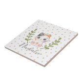 可愛い猫ソフトチャイ男女兼用ド点々のある子供部屋 タイル (側面)