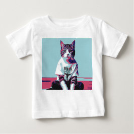 可愛い猫チリン ベビーTシャツ
