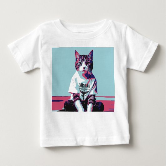 可愛い猫チリン ベビーTシャツ (正面)