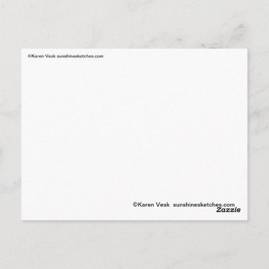 可愛い猫テディベアお茶パーティー葉書 ポストカード (裏面)