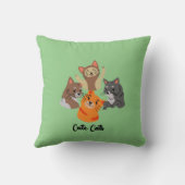 可愛い猫デザインon枕:装飾用クッション クッション (裏面)