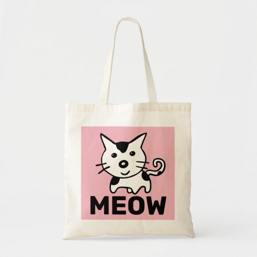 可愛い猫トートピンクミュー トートバッグ (正面)
