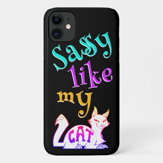 可愛い猫ネオンキャッチーなブラック文字 Case-Mate iPhoneケース (裏面)