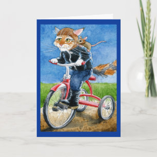 可愛い猫バイク集団グリーティングま空白のたはカード カード