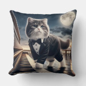 可愛い猫パウ遊ディジーと月明かりのソナタ クッション (正面)