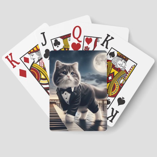 可愛い猫パウ遊ディジーと月明かりのソナタ トランプ (裏面)