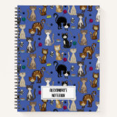 可愛い猫パタパーソナライズされたン ノートブック (正面)