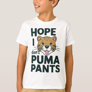 可愛い猫パン私はPumaパンツ漫画のデザインしない願い Tシャツ