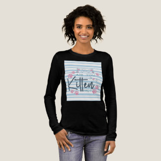 可愛い猫パン「私を飼ってるのか?」 図おもしろい形 トライブレンドTシャツ