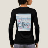 可愛い猫パン「私を飼ってるのか?」 図おもしろい形 トライブレンドTシャツ (背面)