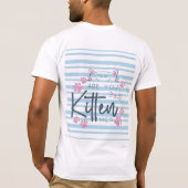 可愛い猫パン「私を飼ってるのか?」 図おもしろい形 Tシャツ (裏面)