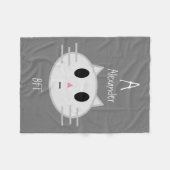 可愛い猫パーソナライズされたペットBFFの名カスタマイズ前 フリースブランケット (正面(横))