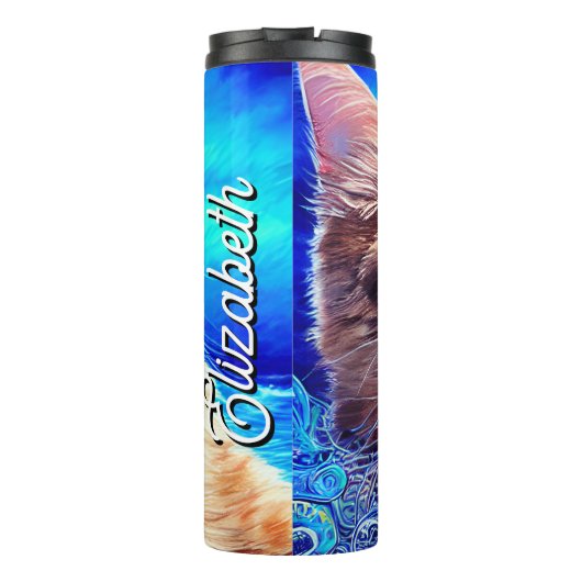 可愛い猫パーソナライズされた名 タンブラー (裏面)