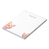 可愛い猫パーソナライズされた名 ノートパッド (回転)