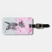 可愛い猫ピンクのプルーム。 ラゲッジタグ (正面横)