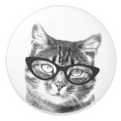 可愛い猫フォトセラミックのドアと引き出しノブ セラミックノブ (正面)