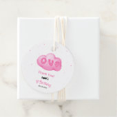 可愛い猫フォント水彩桃色クラウド1回目の誕生日 フェイバータグ (インサイチュ)