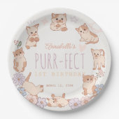 可愛い猫フローラガール1歳 ペーパープレート (正面)