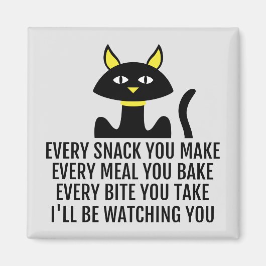 可愛い猫プリン見てるから マグネット (正面)