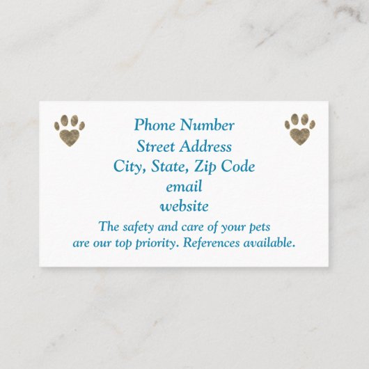 可愛い猫ペット着座動物プロフェッショナル 名刺 (裏面)