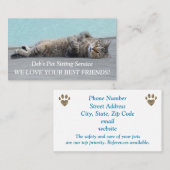 可愛い猫ペット着座動物プロフェッショナル 名刺 (正面/裏面)