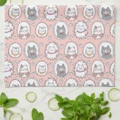 可愛い猫ポートレート キッチンタオル (折り畳み)