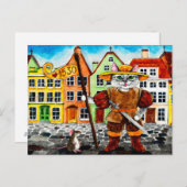 可愛い猫マウスエストニアタリン民俗葉書 ポストカード (正面/裏面)