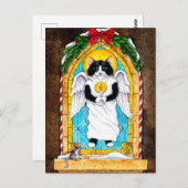 可愛い猫マウスクリスマスポストカード ポストカード (正面/裏面)