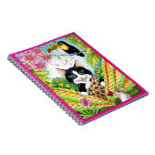 可愛い猫マウスハートオーキッドトゥーカン鳥ノート ノートブック (右側)