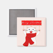 可愛い猫マグネット |メリークリスマス マグネット (正面/裏面)