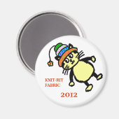 可愛い猫マグネット – 白 マグネット (正面/裏面)