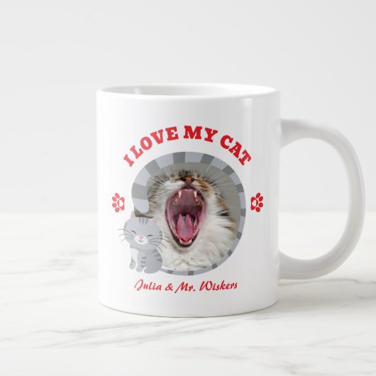 可愛い猫ママが大好きフォトグラフィック ジャンボコーヒーマグカップ (右)