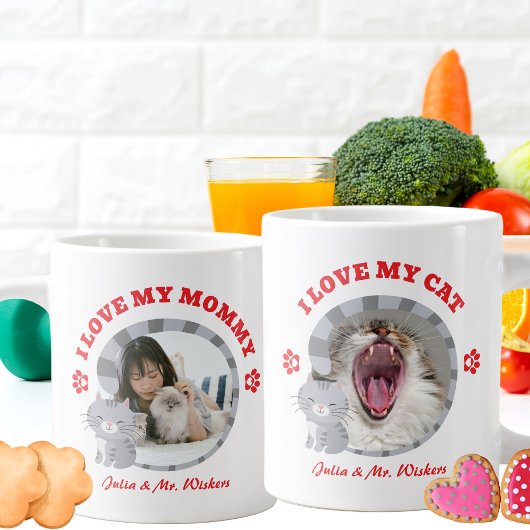 可愛い猫ママが大好きフォトグラフィック ジャンボコーヒーマグカップ